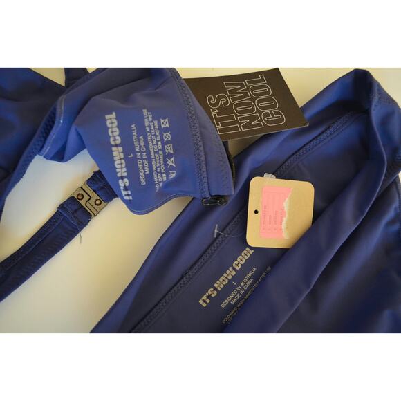 It's Now Cool The Countour Set Bikini Top & Pant Bijou Blue Size Large - Picture 4 of 5